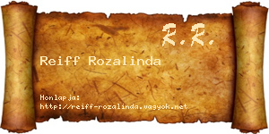 Reiff Rozalinda névjegykártya